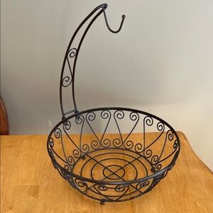 Black Metal Fruit Basket with Hook